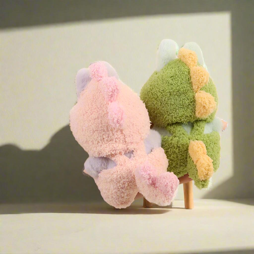 Green Dino Labubu Pajama Outfit – Handmade Plush Romper for Labubu Figure | Cozy Dinosaur Costume with Spikes & Tail