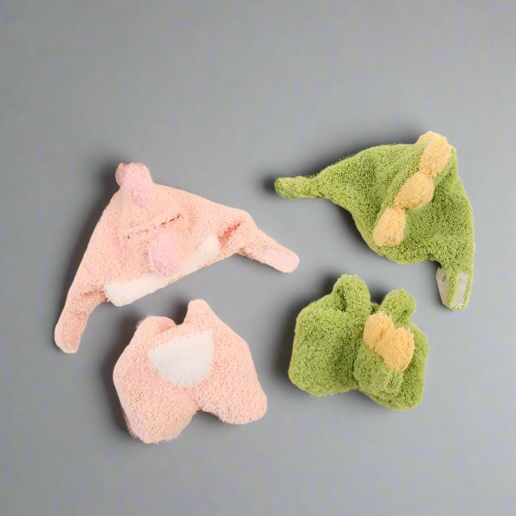 Green Dino Labubu Pajama Outfit – Handmade Plush Romper for Labubu Figure | Cozy Dinosaur Costume with Spikes & Tail