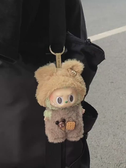 Dessert Bear Doll Outfit – Handmade Plush Costume with Cookie & Ice Cream Details | Cozy Bear Romper for bubu Doll Collectible